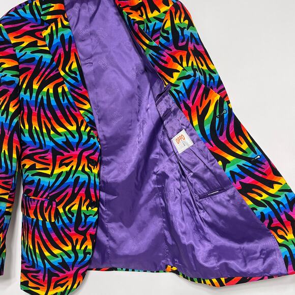 Opposuits Blazer Jacket Rainbow Zebra Mens Muliticolor - Picture 9 of 13
